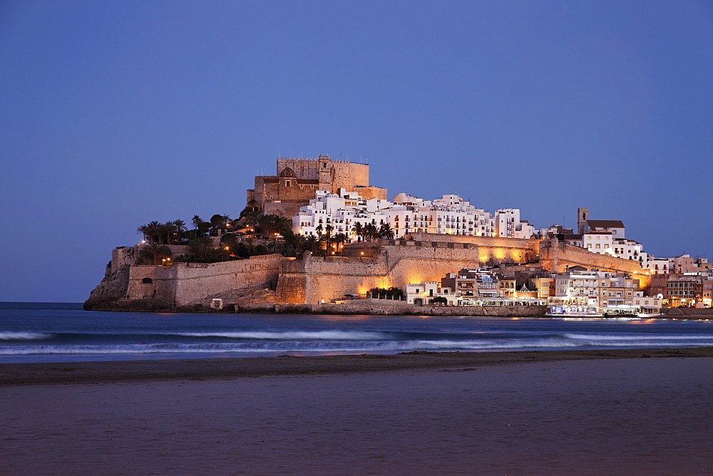 Old town with castle, Peniscola, Valencia, Spain