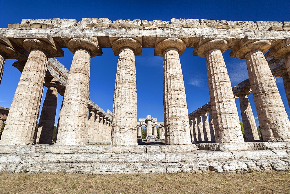 Hera Temple, Basilica, historic town of Paestum in the Gulf of Salerno, Capaccio, Campania, Italy, Europe