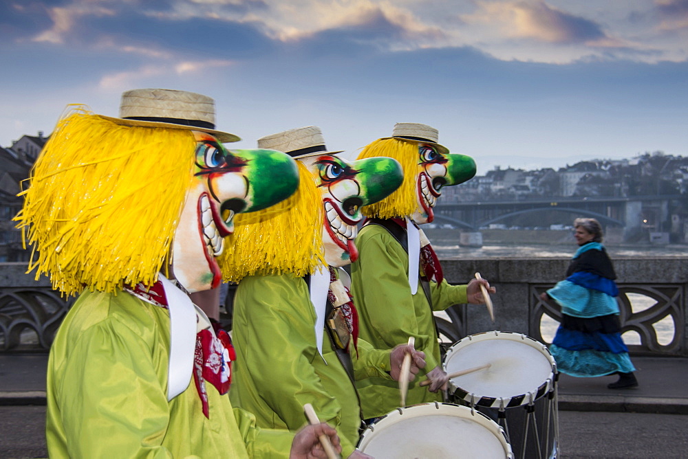 Carnival procession, Morgenstraich, Carnival of Basel, canton of Basel, Switzerland