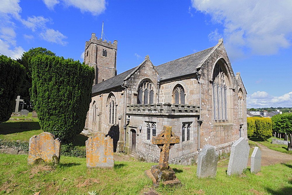 Parish church of St Michael the Archangel and cemetery, Chagford, Dartmoor, Devon, England, United Kingdom