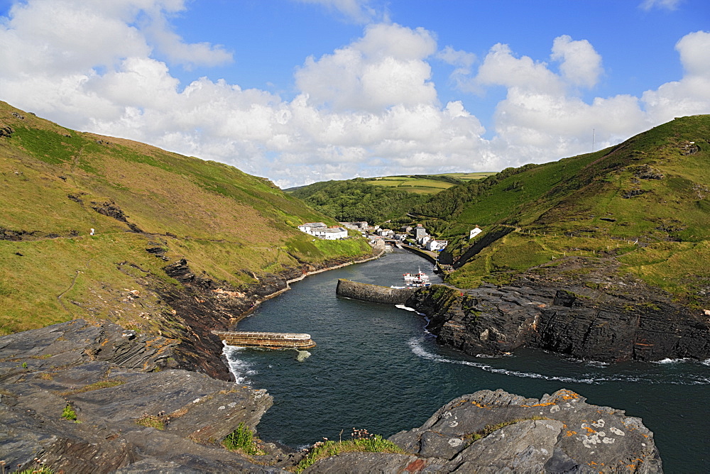 Harbor and landscape, Boscastle, Cornwall, England, United Kingdom