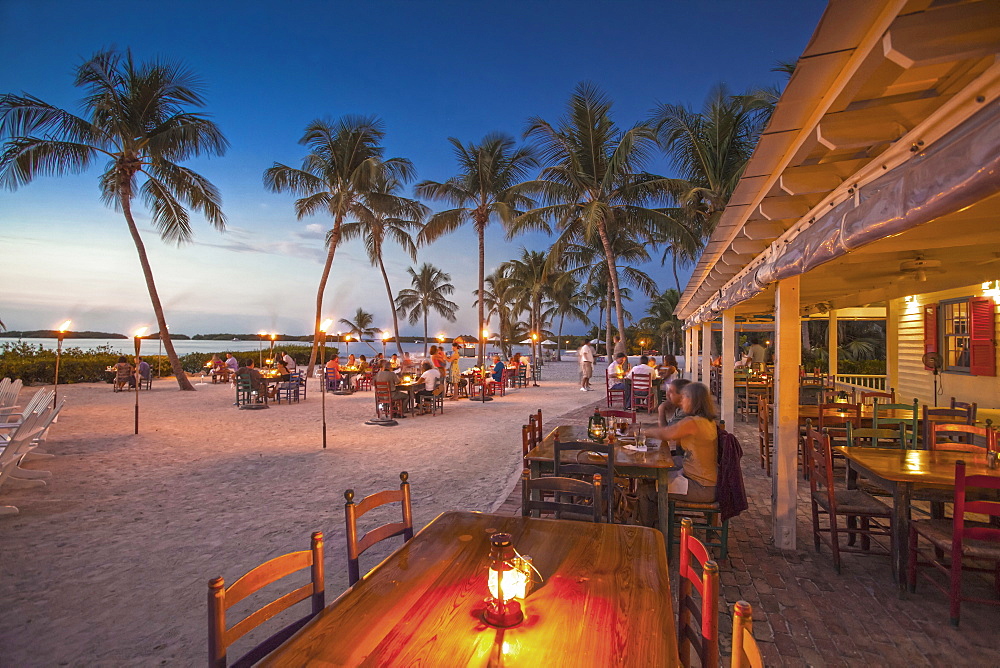 Dinner in restaurant Morada Bay, Islamorada, Florida Keys, Florida, USA
