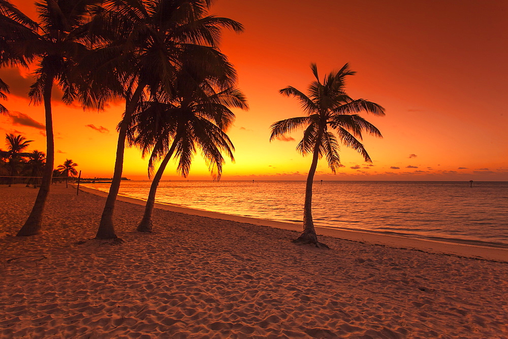 Morning impression at sunrise on Key West Smathers Beach, Key West, Florida Keys, Florida, USA