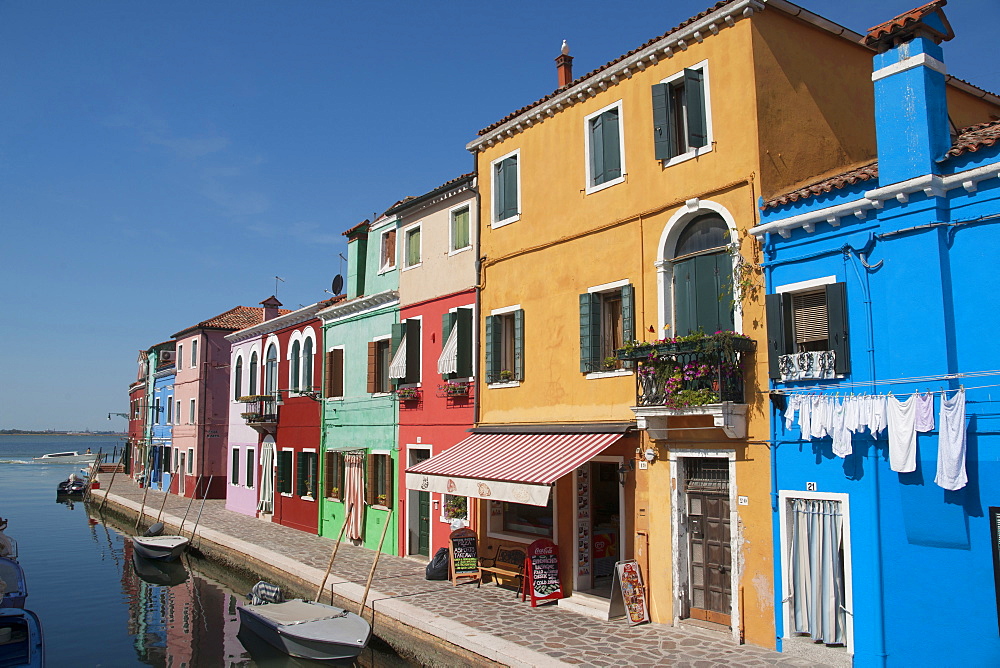 Colored houses in Burano, Burano, Venice, Venezia, Italy, Europe