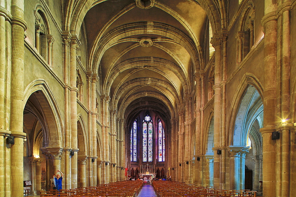 Interior view of St. Maurice's Basilica, Epinal, Mosel, Dept. Vosges, Region Alsace-Lorraine, France, Europe