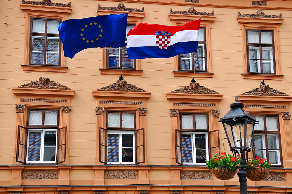 Government building on the market square, government quarter, upper town, Zagreb, Croatia