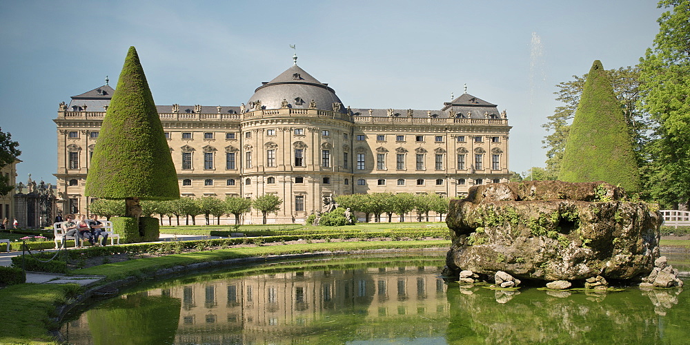 Royal garden and Residenz, Wuerzburg, Franconia, Bavaria, Germany, UNESCO