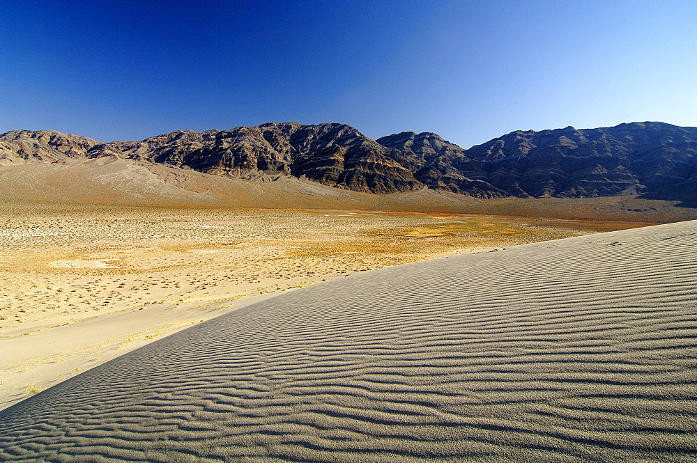 Sand dunes under blue sky, Death Valley, California, North America, America