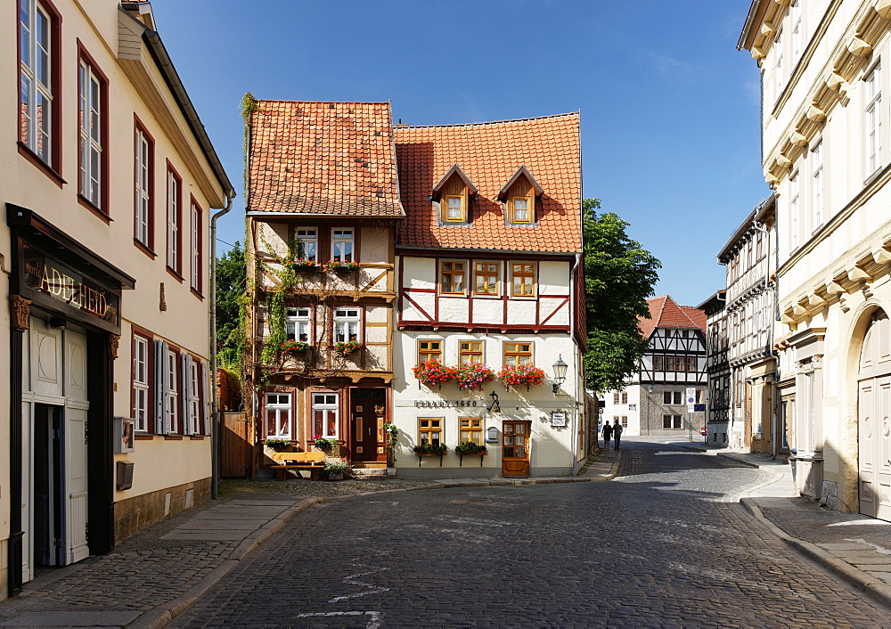 Half-timbered houses in Hohe Strasse, Quedlinburg, Saxony-Anhalt, Germany