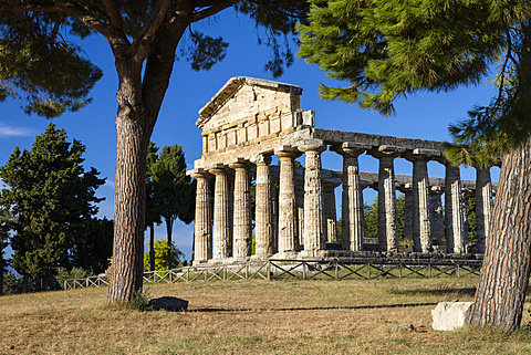 Temple of Athena, historic town of Paestum in the Gulf of Salerno, Capaccio, Campania, Italy, Europe