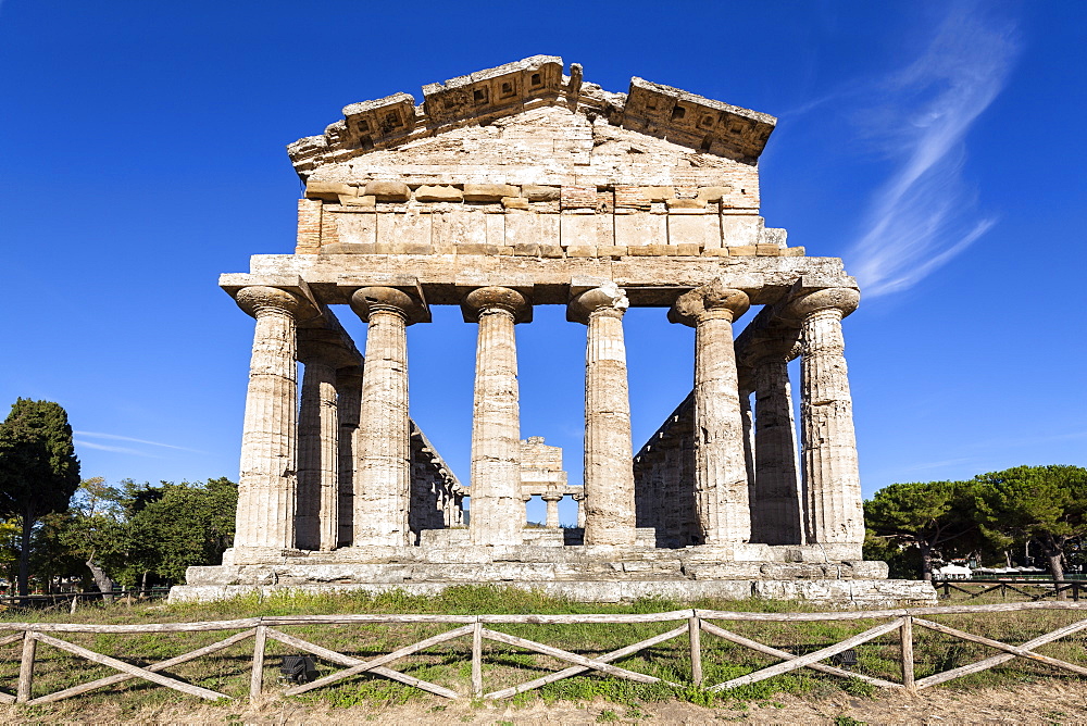 Temple of Athena, historic town of Paestum in the Gulf of Salerno, Capaccio, Campania, Italy, Europe