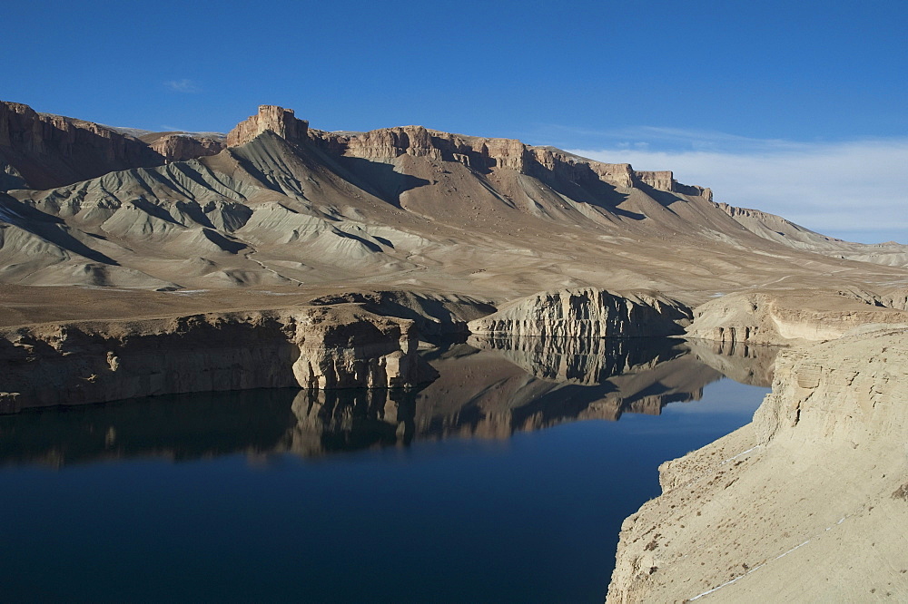 Hindu Kush mountains reflections in Band-i-Haibat (Dam of Awe), Band-i-Amir, Bamian Province, Afghanistan