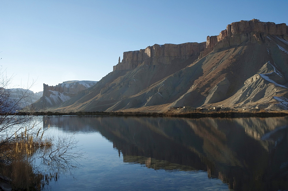 Hindu Kush mountains reflections in Band-i-Haibat (Dam of Awe), Band-i-Amir, Bamian Province, Afghanistan