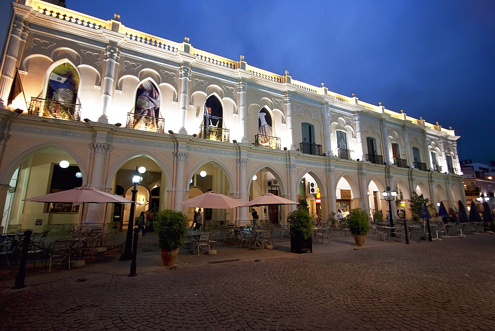 Centro Cultural AmâˆšÂ©rica at dusk, Salta, Salta, Argentina