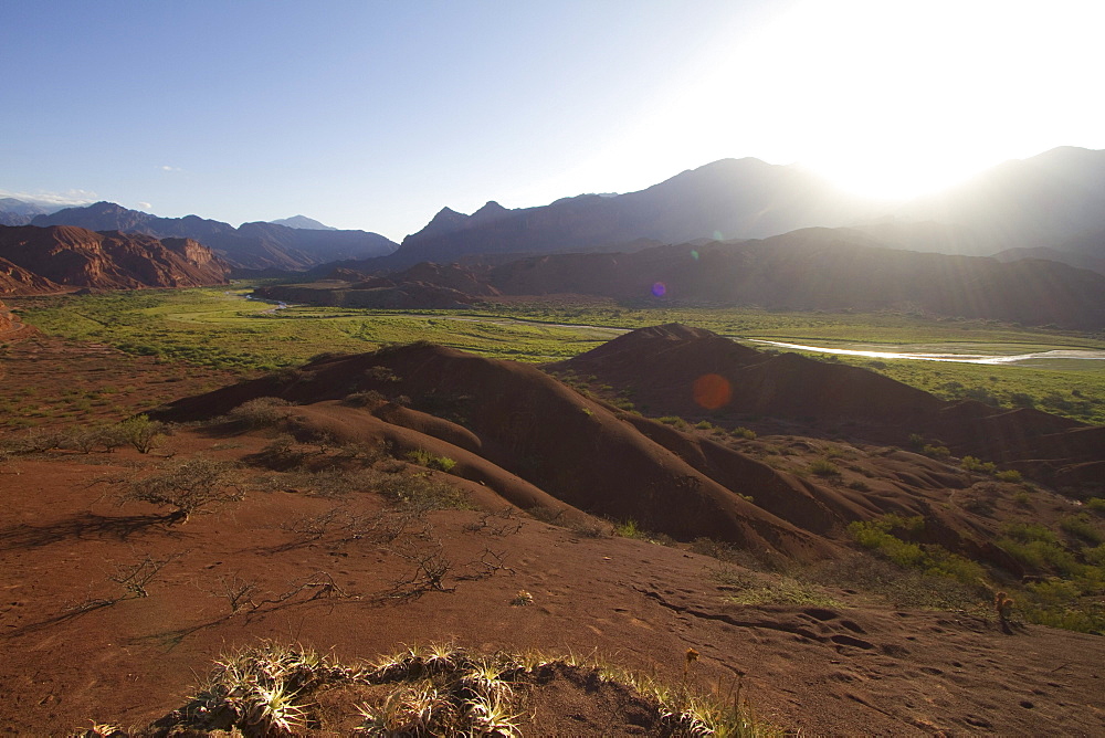 Panoramic view of Quebrada de las Conchas from Tres Cruces, Valles Calchaquies, Salta, Argentina