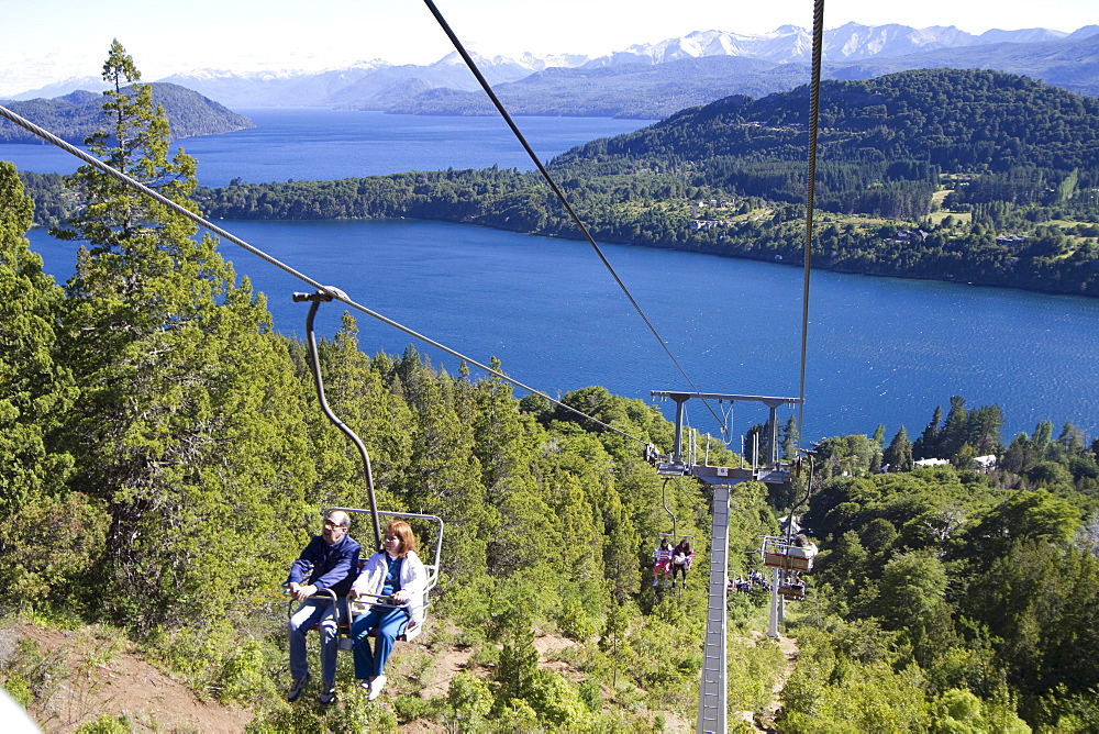 Chair lift on Cerro Campanario, San Carlos de Bariloche, Nahuel Huapi National Park, Rio Negro, Argentina