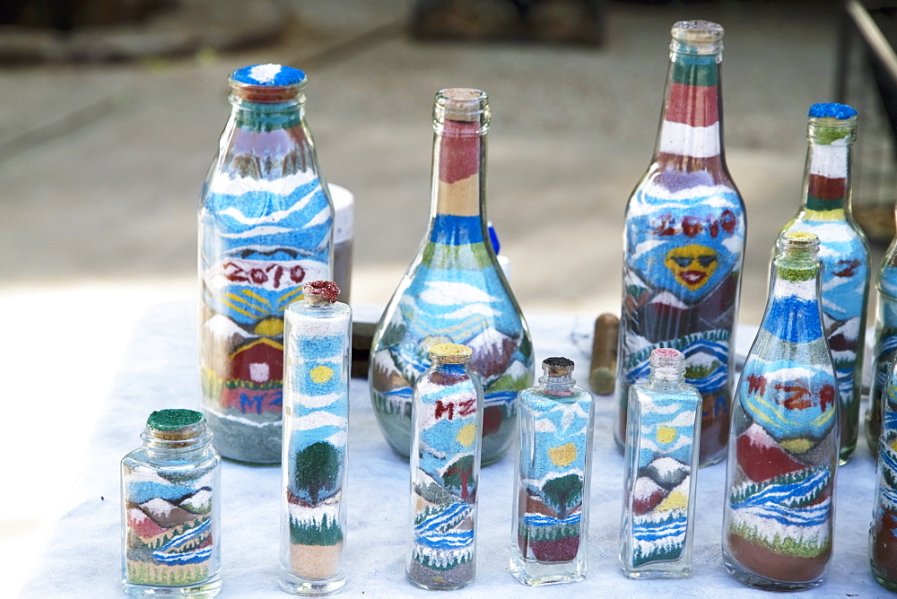 Landscapes in sand bottles, Mendoza, Argentina