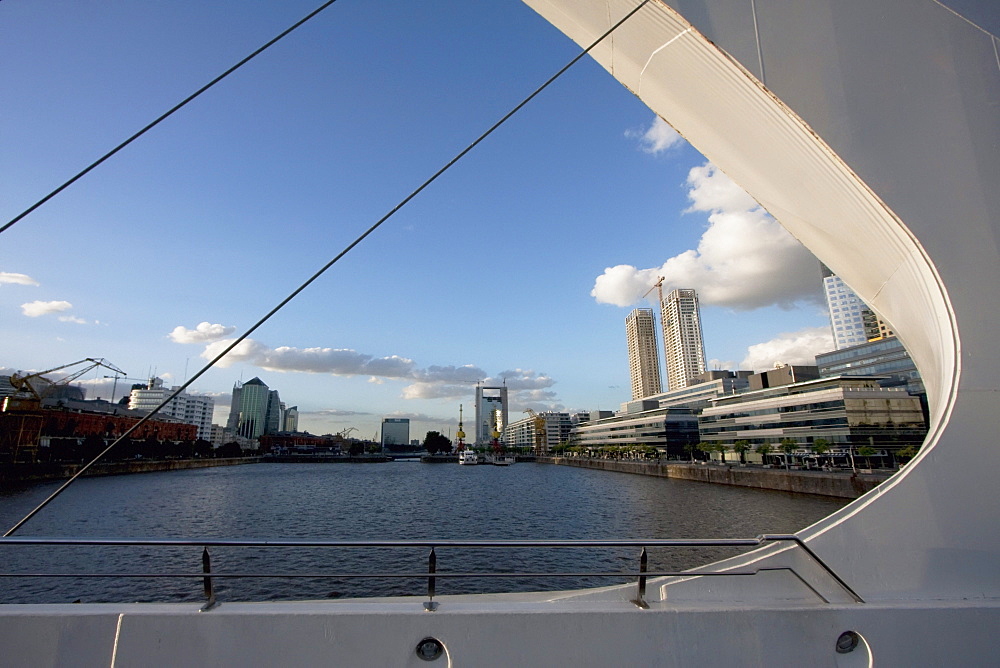 Santiago Calatrava's Puente de La Mujer (Women's Bridge) in Puerto Madero, Buenos Aires, Capital Federal, Argentina