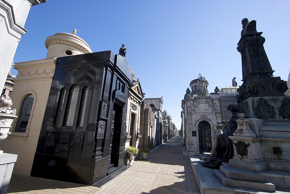 Mausoleums at the Cementerio de la Recoleta, Buenos Aires, Capital Federal, Argentina