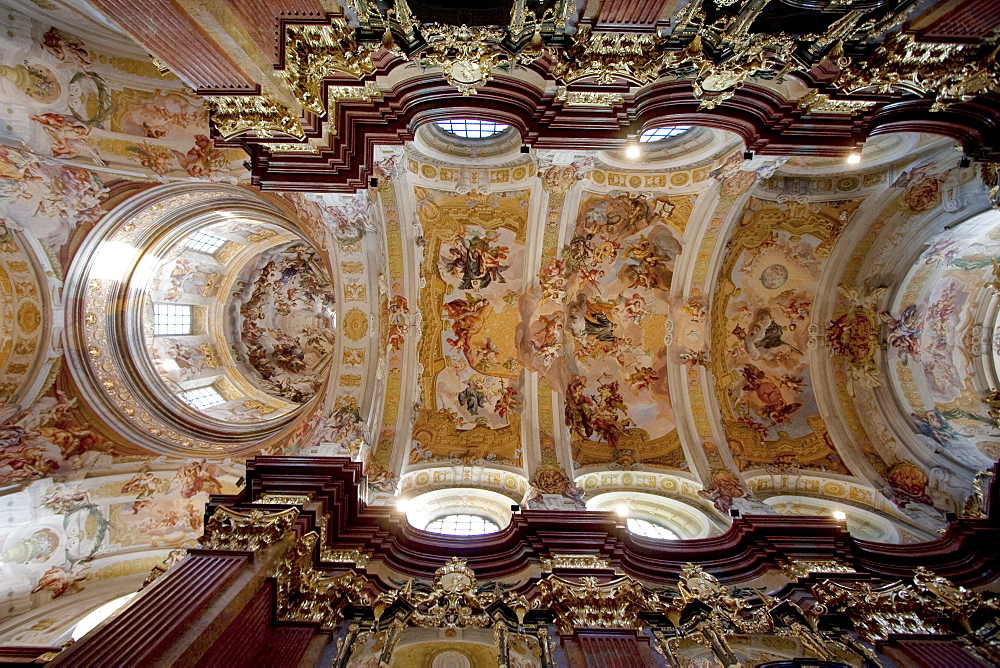 Frescoes by Antonio Beduzzi on the ceiling of the Abbey Church of Stift Melk Benedictine Monastery, Lower Austria, Austria