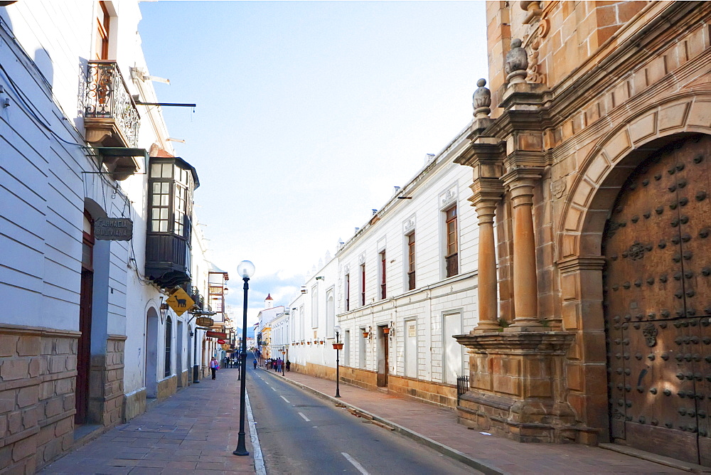 Houses with Moorish balconies, Sucre, Chuquisaca Department, Bolivia