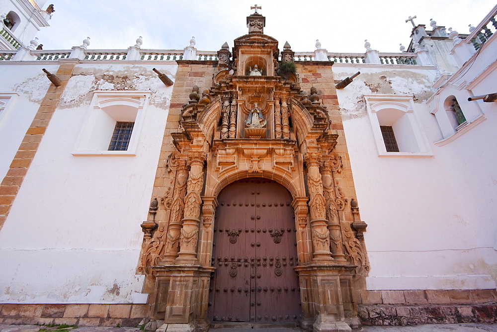 Lateral entrance to the Metropolitan Cathedral, Sucre, Chuquisaca Department, Bolivia