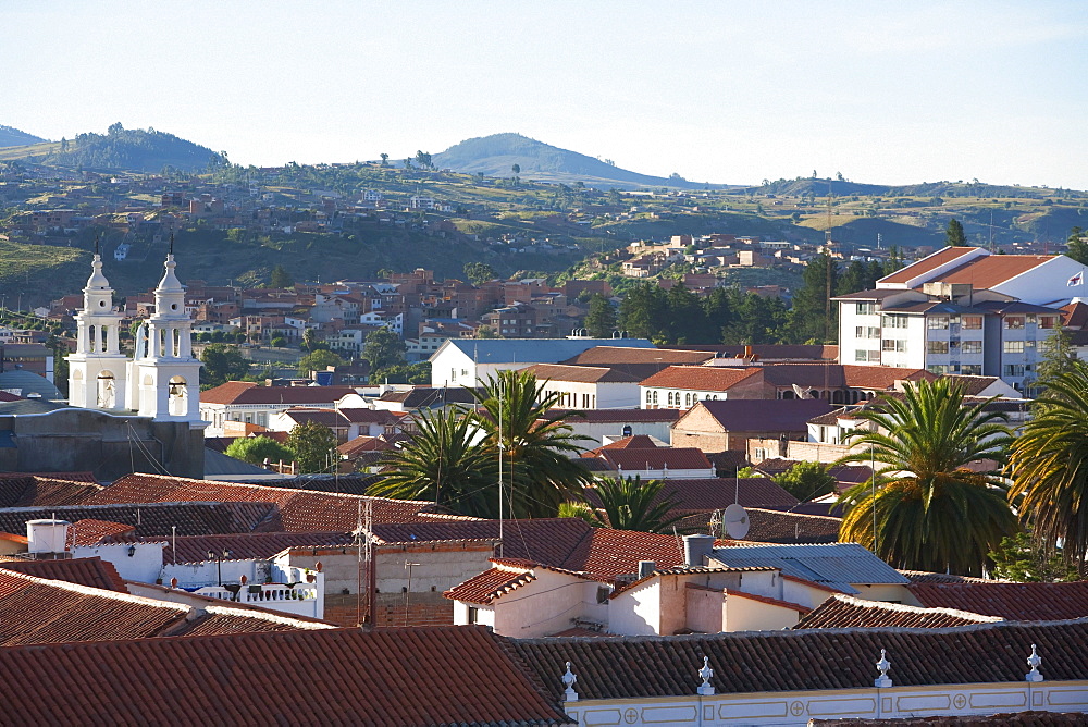 Panoramic view of Sucre from the roofs of the San Felipe Neri Church and Convent, Chuquisaca Department, Bolivia