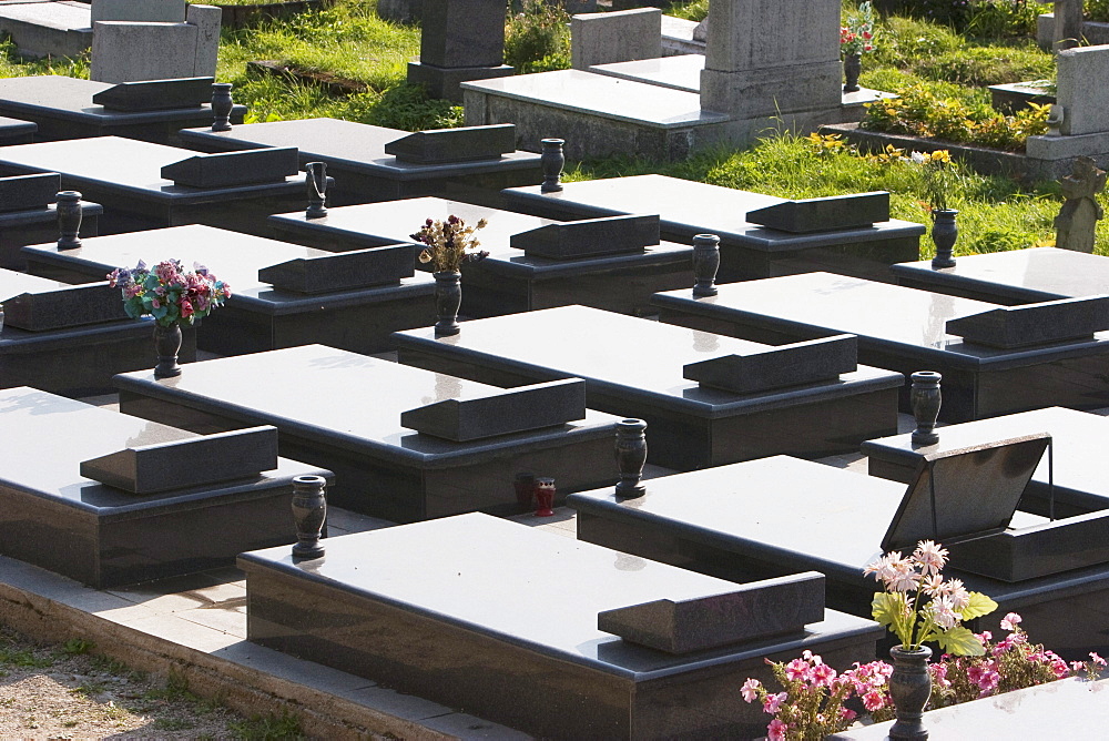 Kosevo Cemetery was built during the war on the site of former football practice pitches of Sarajevo, Bosnia & Herzegovina. The citizens of Sarajevo needed a place to bury the dead, hence this cemetery came to being; practically all the death years are similar.