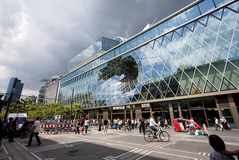 MyZeil Shopping Center, designed by the Italian architect Massimiliano Fuksas, on Zeil pedestrian street, Frankfurt am Main, Germany