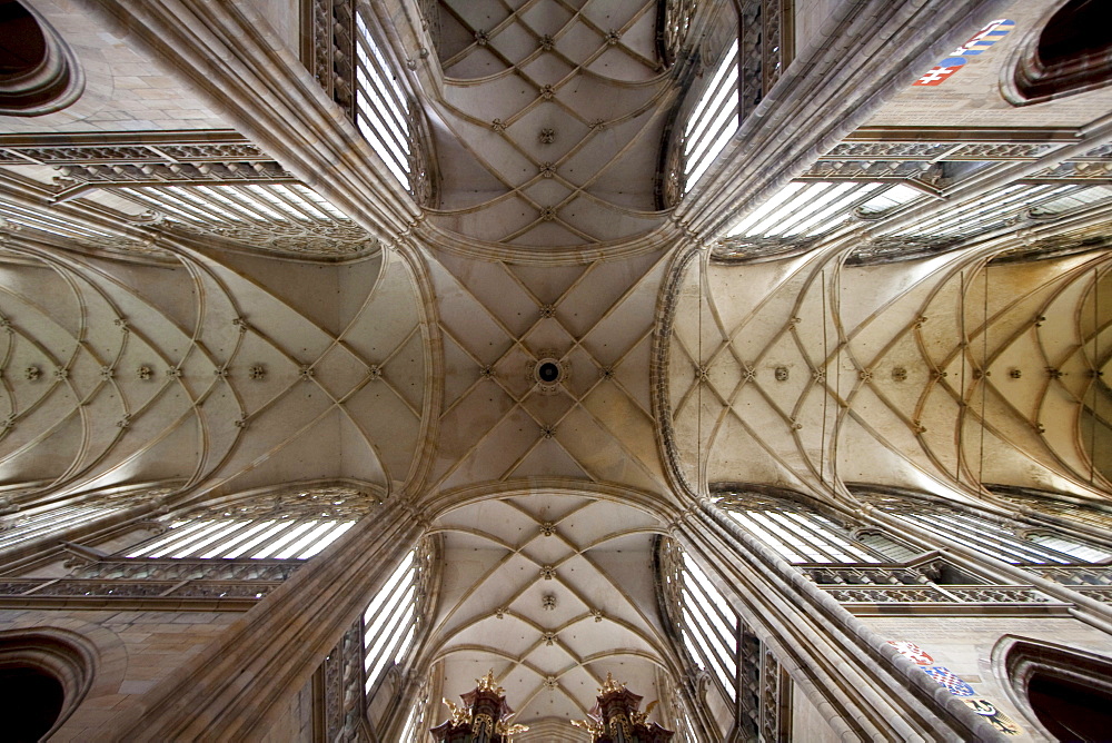 Reticular vaulting of the choir in St. Vitus Cathedral, Prague, Czech Republic