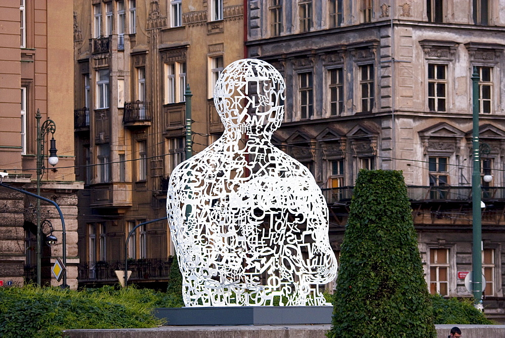 Modern sculpture on Jan Palach Square, Prague, Czech Republic
