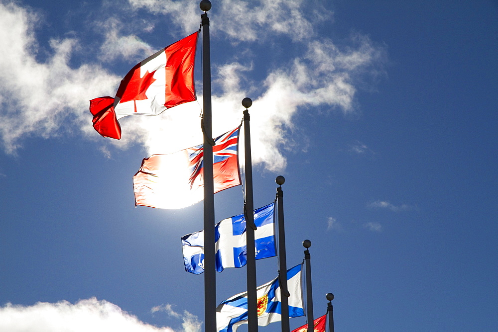 Canadian flags by the Canadian War Museum, Ottawa, Ontario, Canada