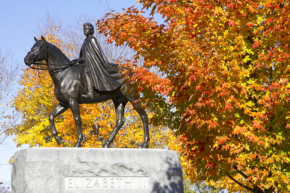 Queen Elizabeth II equestrian statue on Parliament Hill, Ottawa, Ontario, Canada