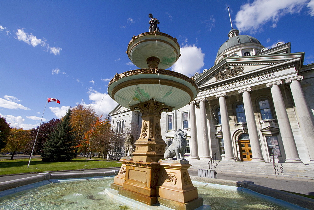 Fountain in front of the Frontenac County Court House, Kingston, Ontario, Canada