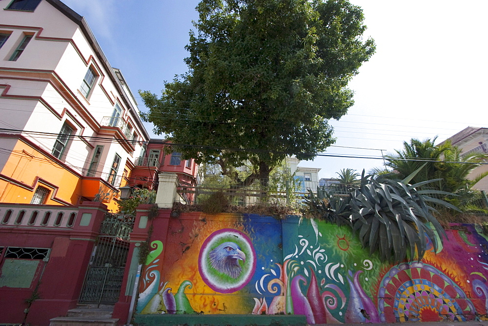 Mural on Cerro Concepcion, Valparaiso, Valparaiso Region, Chile