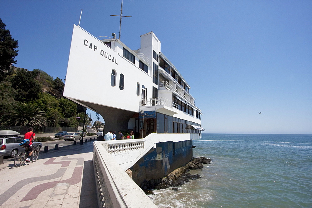 Cap Ducal Restaurant overlooking the Pacific Ocean, ViâˆšÂ±a del Mar, Valparaiso Region, Chile