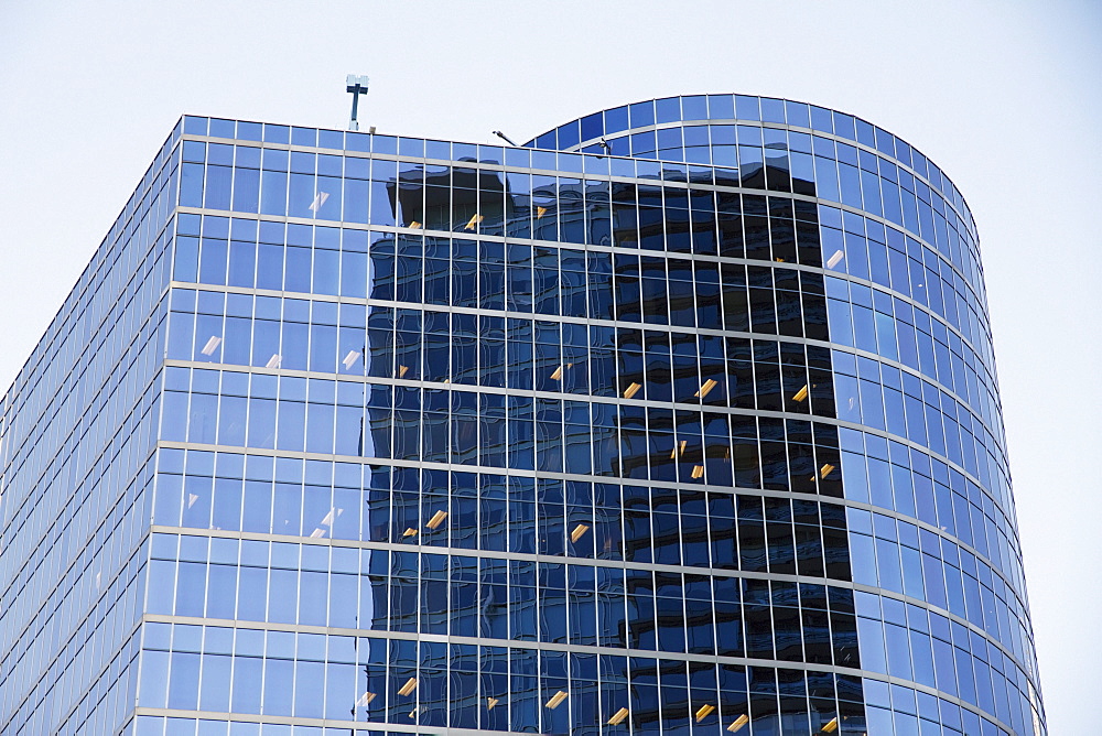 Skycrapers along Coal Harbour Quay, Vancouver, British Columbia, Canada