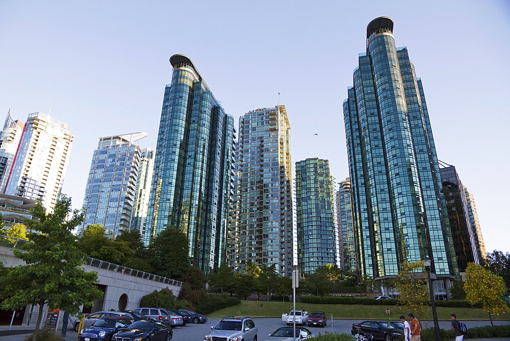 Residential skyscrapers in Coal Harbour, Vancouver, British Columbia, Canada