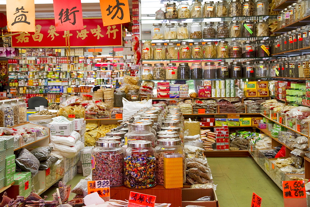 Chinese traditional medicine and herb store in Chinatown, Vancouver, British Columbia, Canada