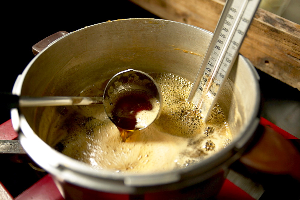 Melted Syrup, Cabane Sugar Shack, Brome-Missisquoi Region, Saint-Faustin, Quebec