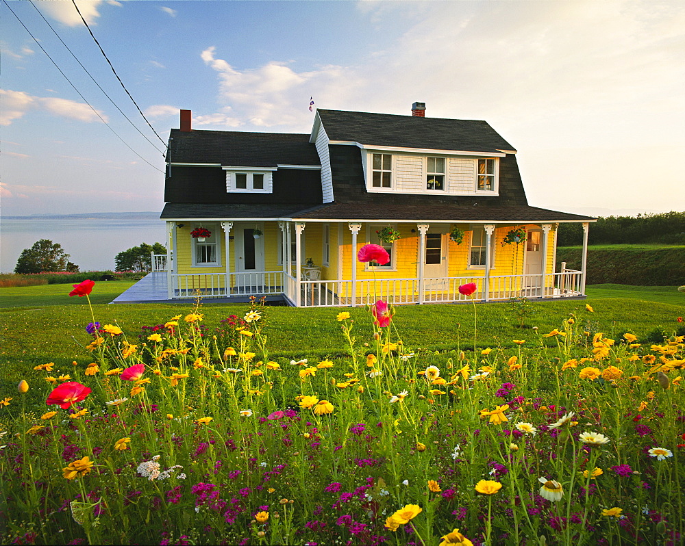 House at Sunset, Gaspesie Region, Gaspe bay, Quebec