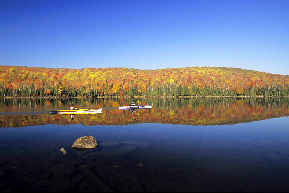 Morning Kayakers, Lac Bouchard, La Mauricie National Park, Quebec.