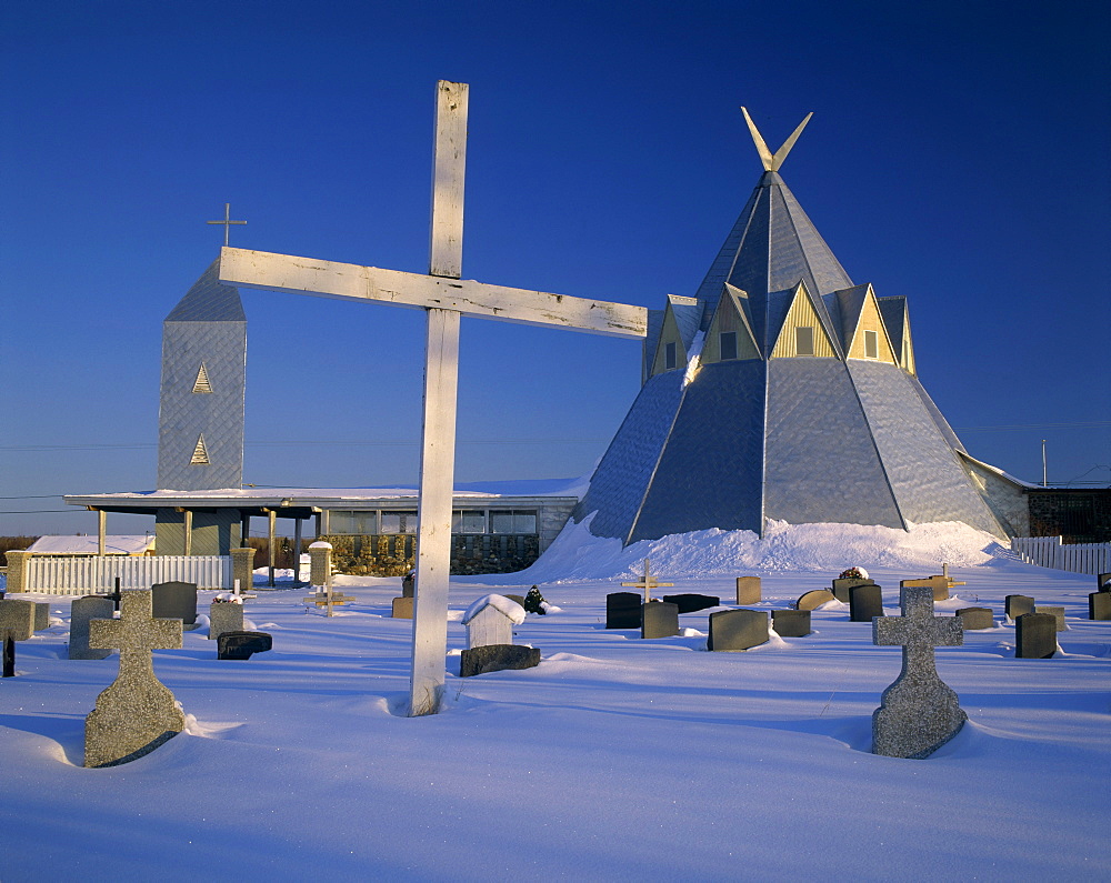 Church in the shape of a Wigwam, (Gesgapegiag, Micmac community) Gaspesie, Quebec