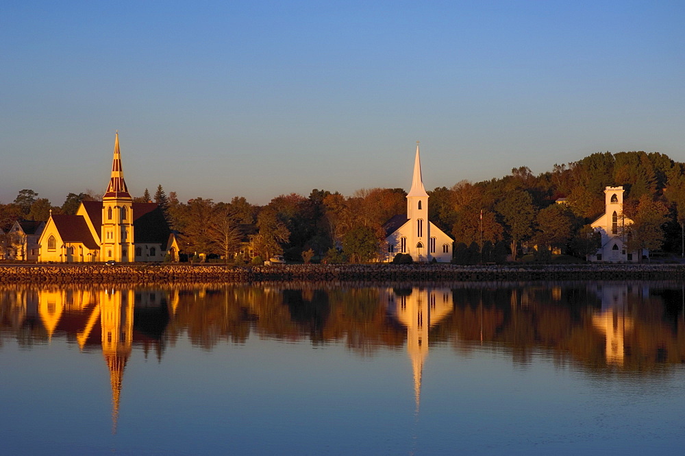 Three Waterfront Churches, Mahone Bay, Nova Scotia