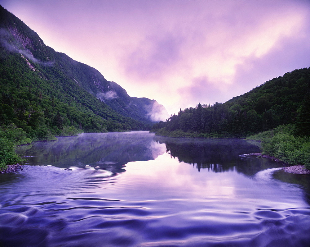 Jacques-Cartier River and Mist at Dawn, Jacques-Cartier National Park, Quebec