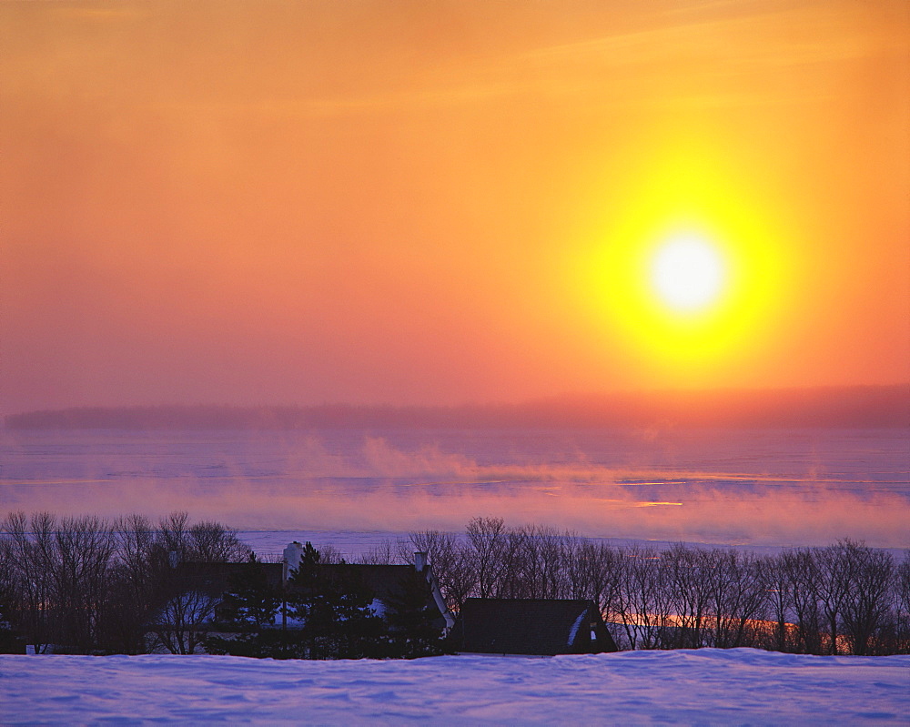 St. Lawrence River in Cold Temperature from Ile d'Orleans, Quebec