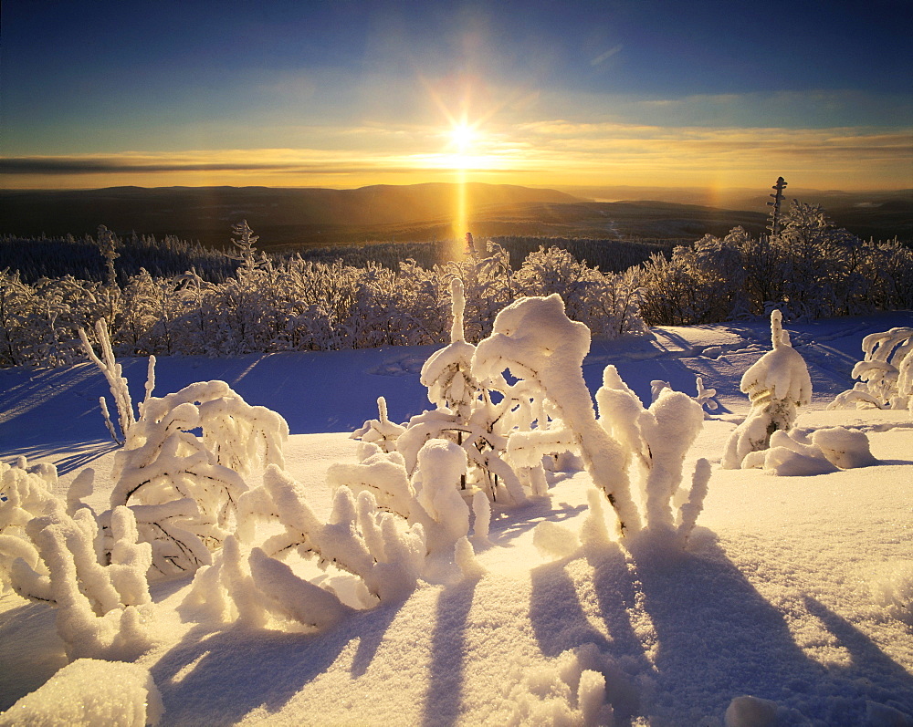 Snow-Covered at Mount Bleu, Pohenegamook, Bas-Saint-Laurent Region, Quebec