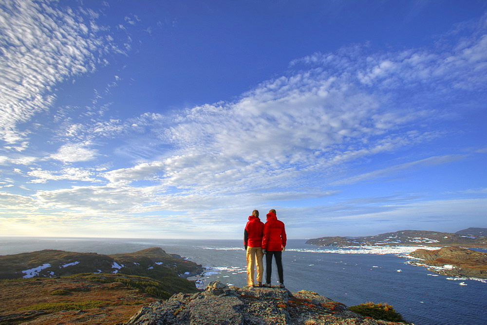Couple on top of Bauld's Hill, near Cape Bauld, Newfoundland