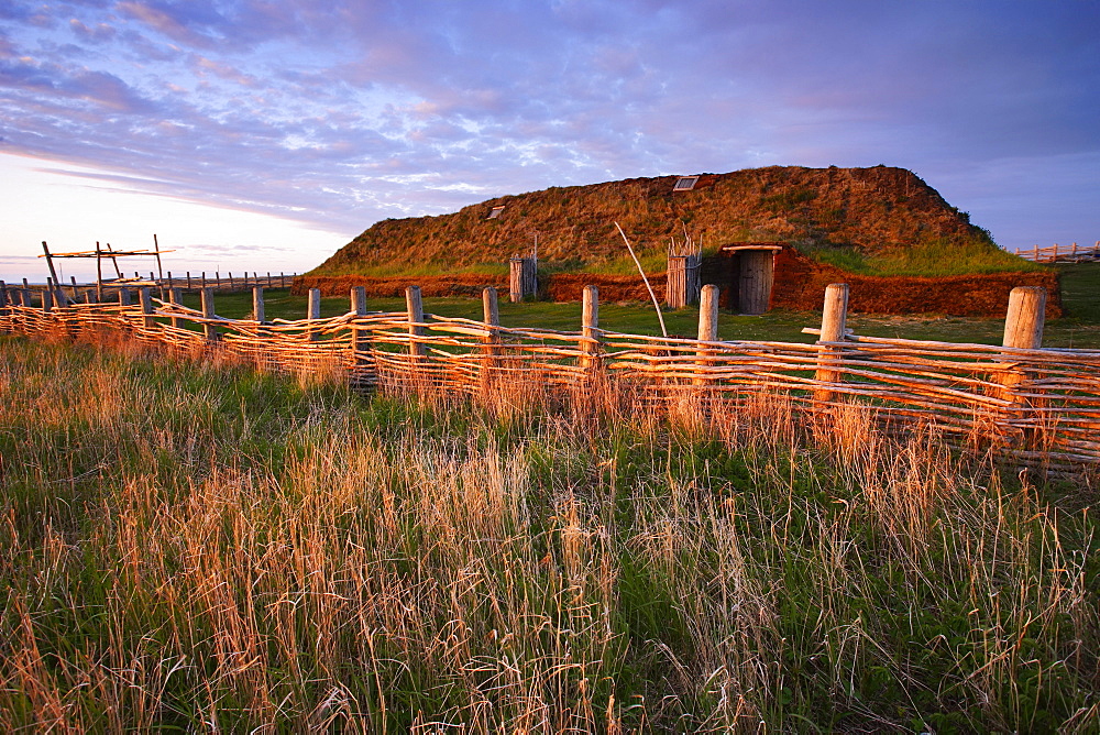 View of the Norse Buildings, L'Anse aux Meadows, National Historic Site, St-Lunaire-Griquetin, Newfoundland