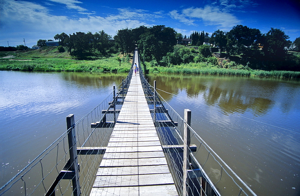Swinging Bridge across Souris River, Souris, Manitoba